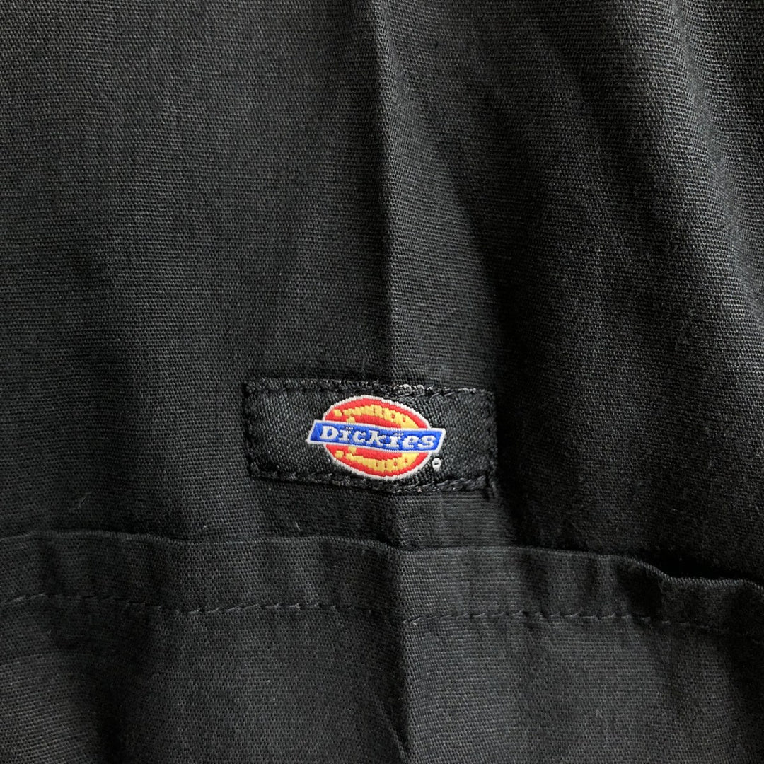 Dickies short sleeve work shirt, men's size L cotton black type Vintage Second Hand