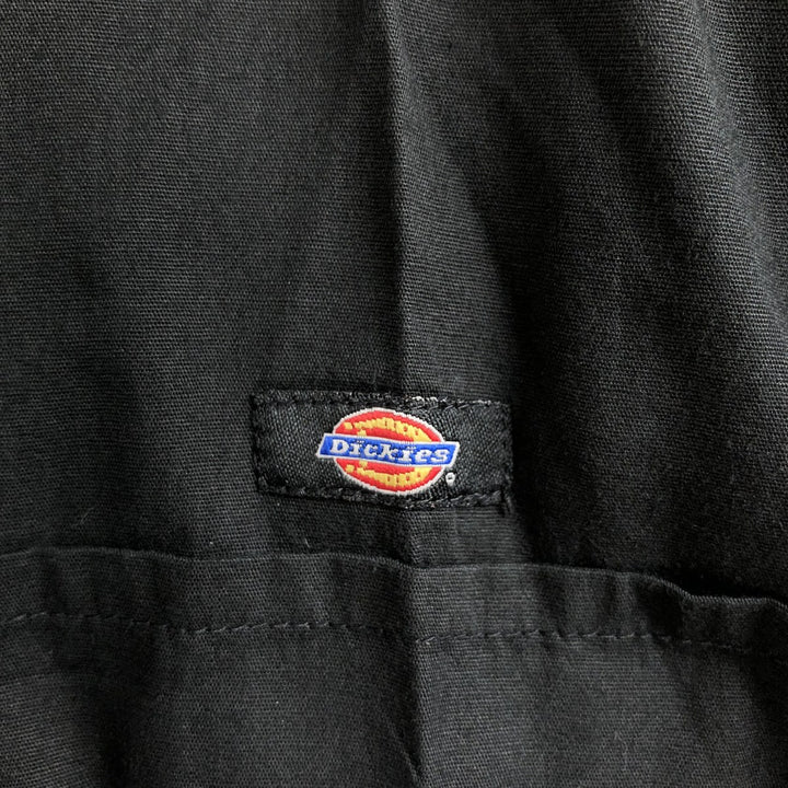 Dickies short sleeve work shirt, men's size L cotton black type Vintage Second Hand