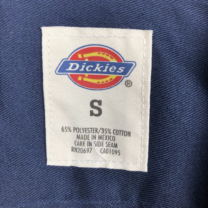Dickies short-sleeved work shirt, boxy fit, men's size S. polyester navy blue type Vintage Second Hand