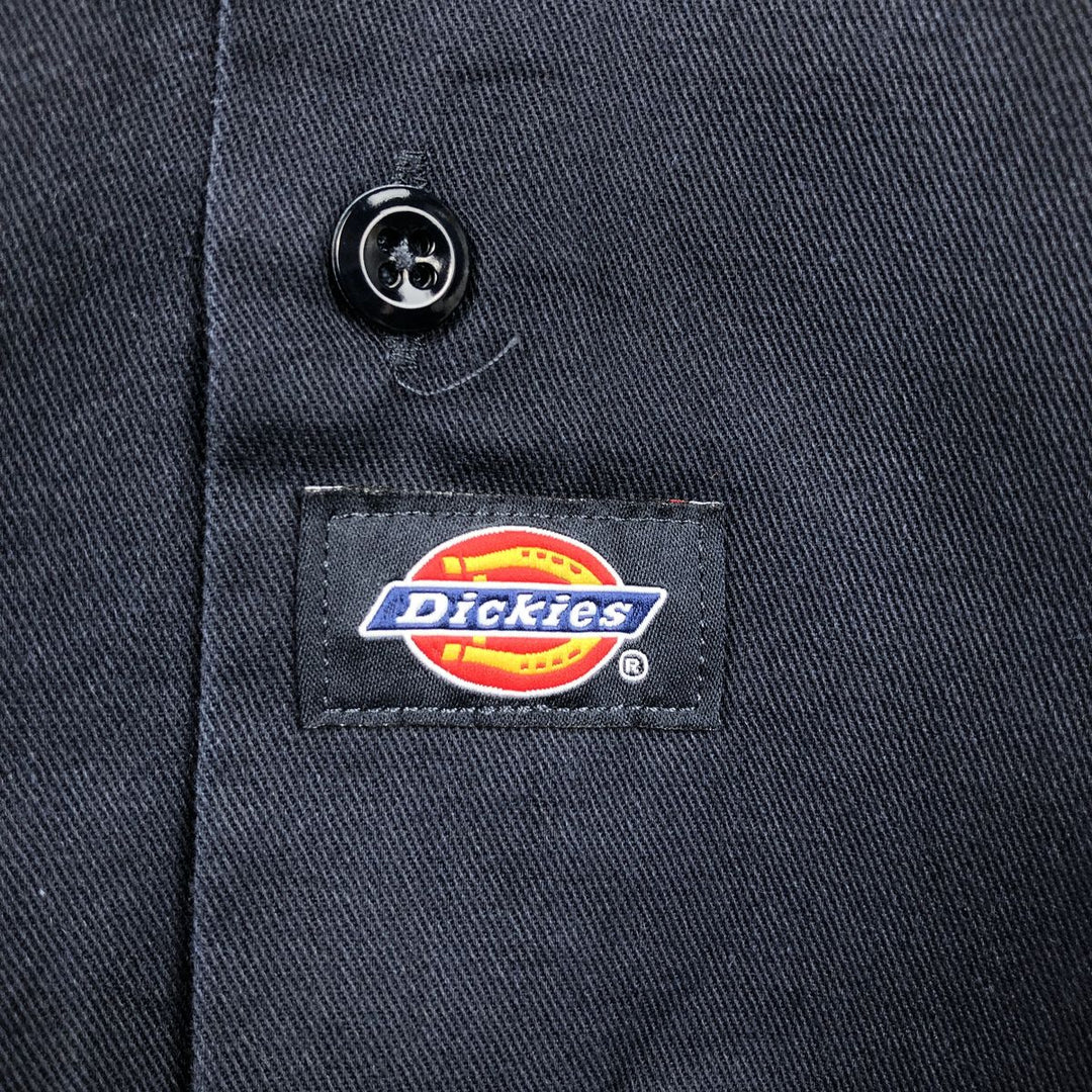 Dickies short-sleeved work shirt, boxy fit, men's size S. polyester navy blue type Vintage Second Hand