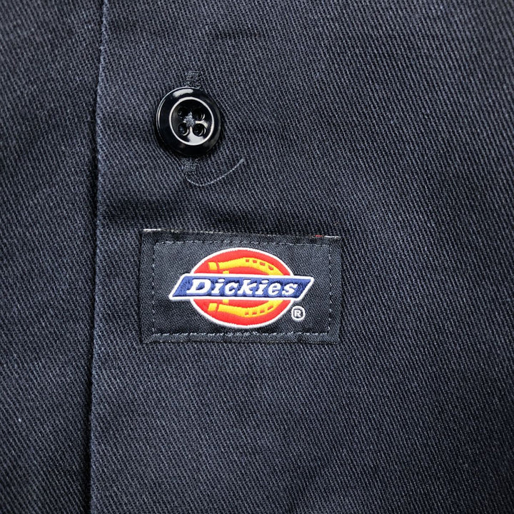 Dickies short-sleeved work shirt, boxy fit, men's size S. polyester navy blue type Vintage Second Hand