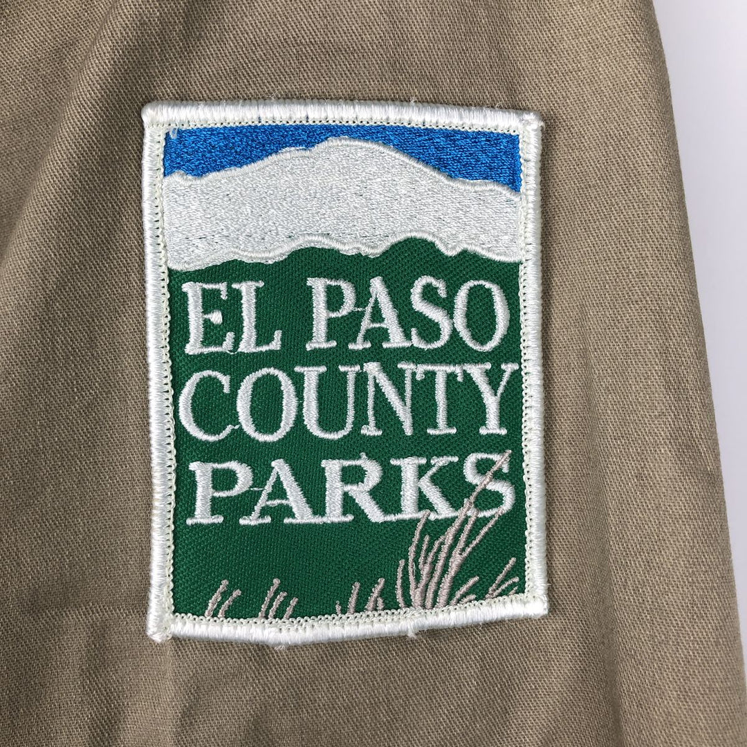 80'S Big Ben short-sleeved work shirt, made in USA, men's size S equivalent, vintage. polyester Khaki type beige Vintage Second Hand