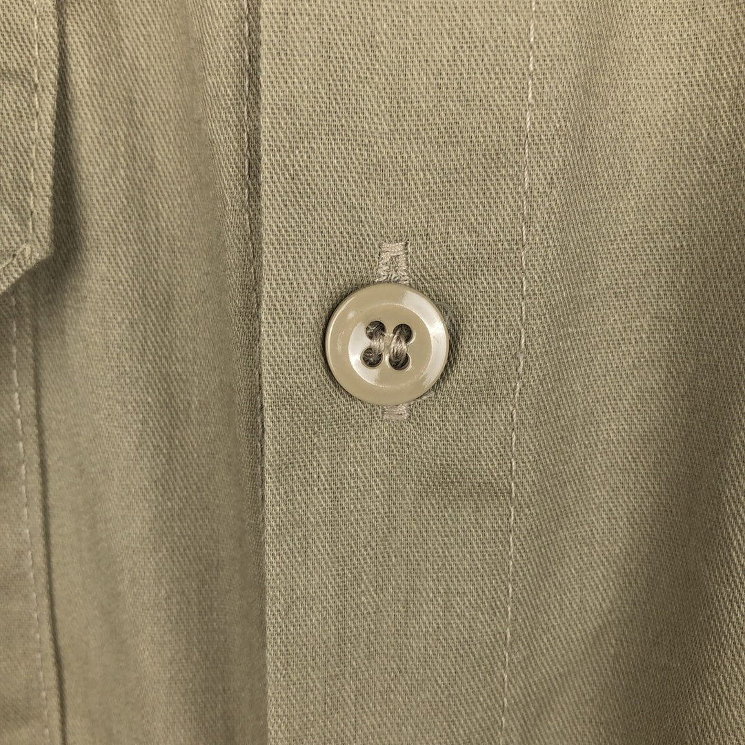 80'S Big Ben short-sleeved work shirt, made in USA, men's size S equivalent, vintage. polyester Khaki type beige Vintage Second Hand