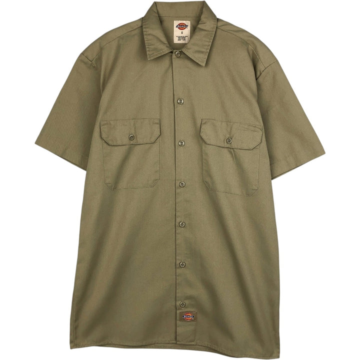 Dickies short-sleeved work shirt, boxy fit, men's size S. polyester Beige type Vintage Second Hand