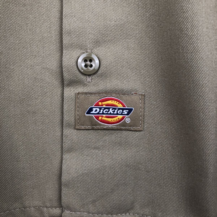 Dickies short-sleeved work shirt, boxy fit, men's size S. polyester Beige type Vintage Second Hand