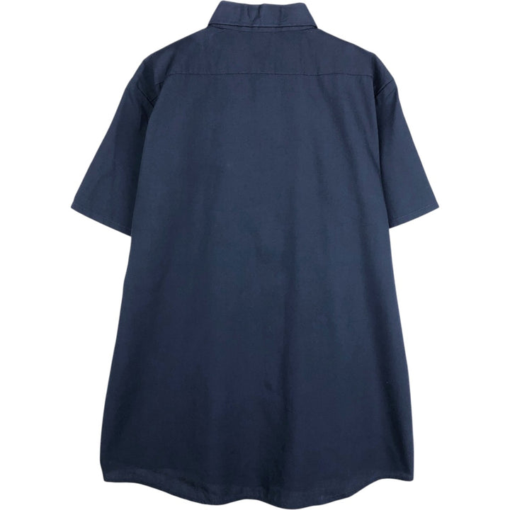 80s-90'S Osh Kosh short-sleeved work shirt, men's size L equivalent, vintage. cotton navy blue type Vintage Second Hand