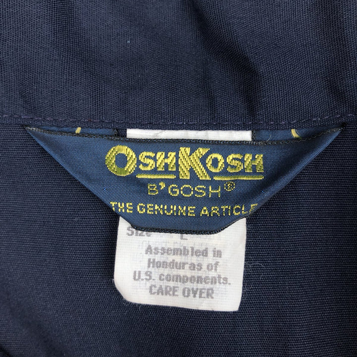 80s-90'S Osh Kosh short-sleeved work shirt, men's size L equivalent, vintage. cotton navy blue type Vintage Second Hand