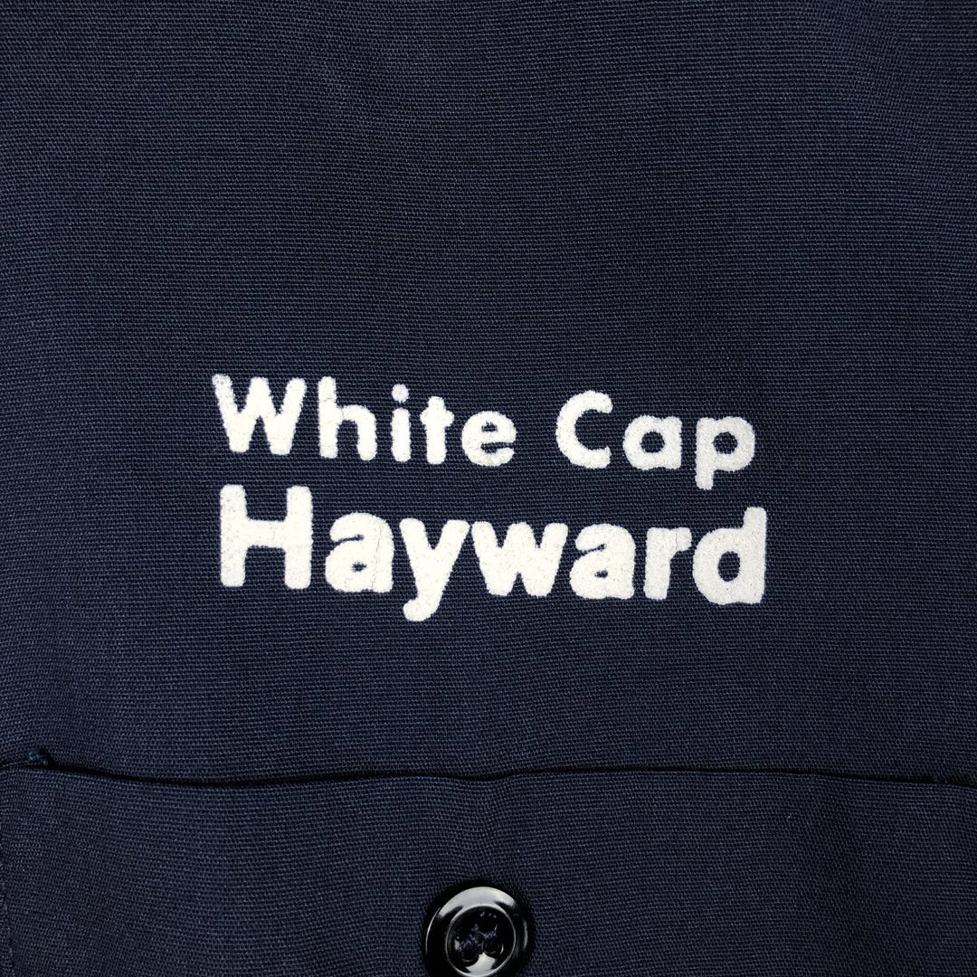 80s-90'S Osh Kosh short-sleeved work shirt, men's size L equivalent, vintage. cotton navy blue type Vintage Second Hand
