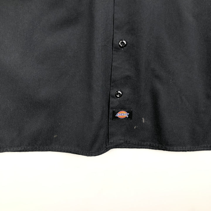Dickies back logo short-sleeved work shirt, boxy fit, men's size M. polyester black type Vintage Second Hand