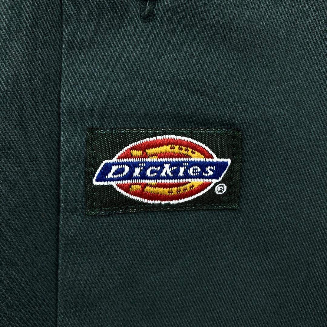 90'S Dickies Short-Sleeve Work Shirt, Boxy Shirt, Made in USA, Men's XL Equivalent, Vintage polyester Green type dark green Vintage Second Hand