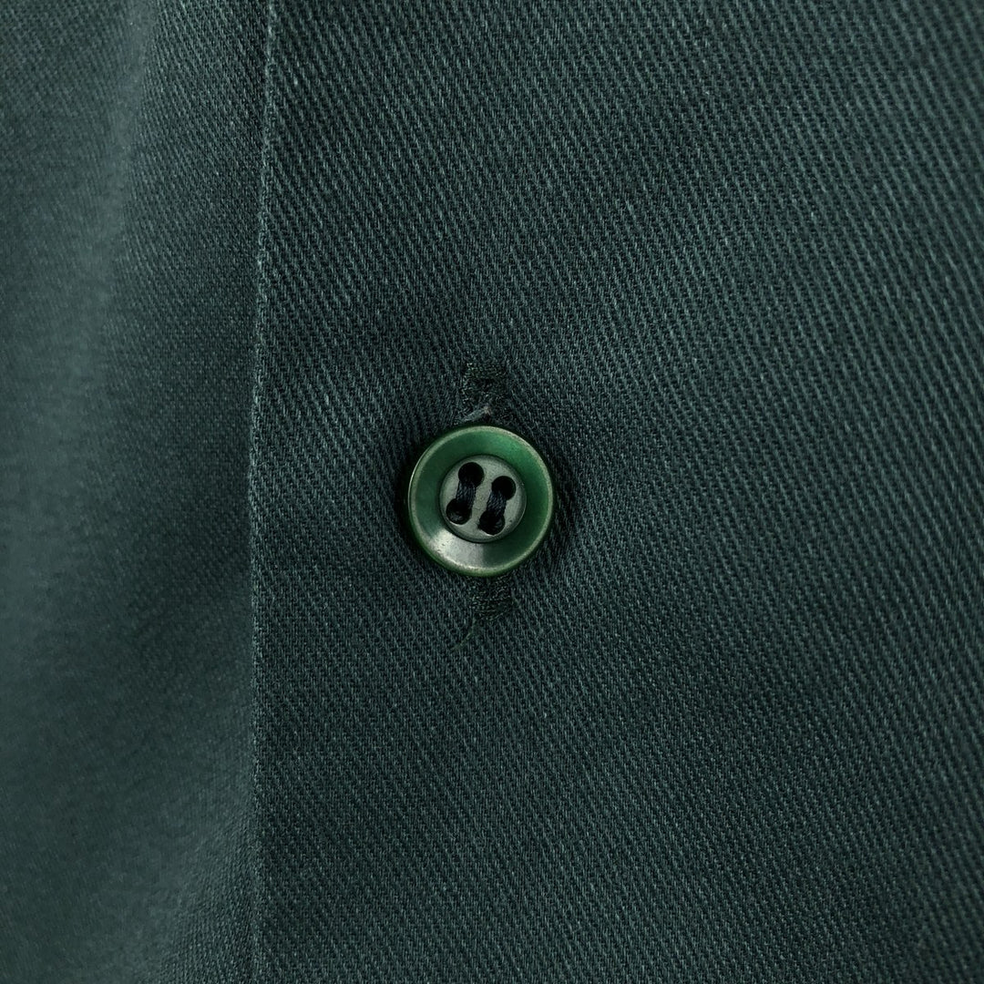 90'S Dickies Short-Sleeve Work Shirt, Boxy Shirt, Made in USA, Men's XL Equivalent, Vintage polyester Green type dark green Vintage Second Hand