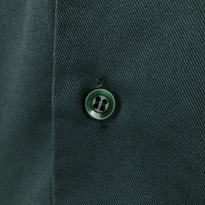 90'S Dickies Short-Sleeve Work Shirt, Boxy Shirt, Made in USA, Men's XL Equivalent, Vintage polyester Green type dark green Vintage Second Hand