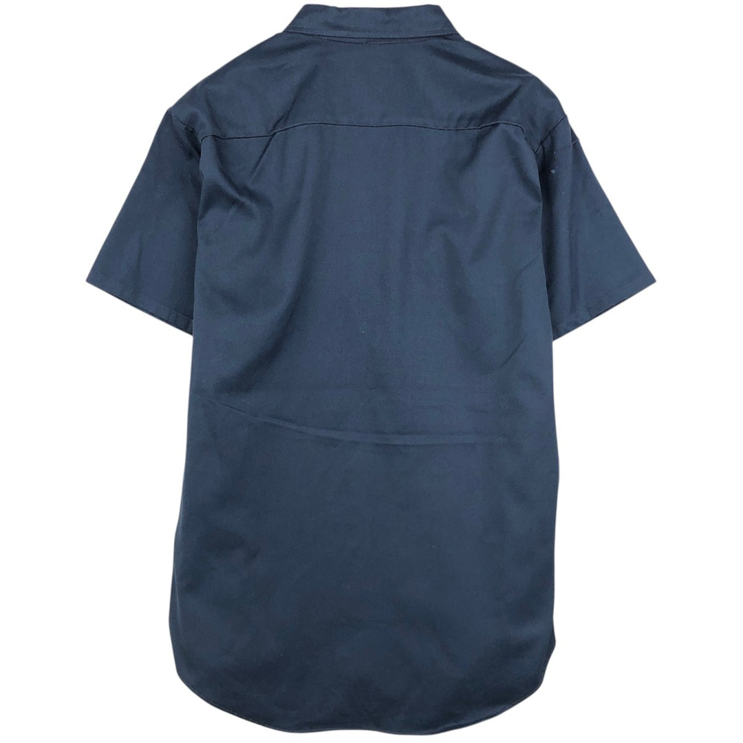 80'S JCPenney BIG MAC Short-Sleeve Work Shirt, Men's Size L (Equivalent), Vintage polyester navy blue type Vintage Second Hand