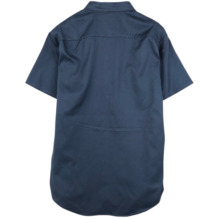 80'S JCPenney BIG MAC Short-Sleeve Work Shirt, Men's Size L (Equivalent), Vintage polyester navy blue type Vintage Second Hand