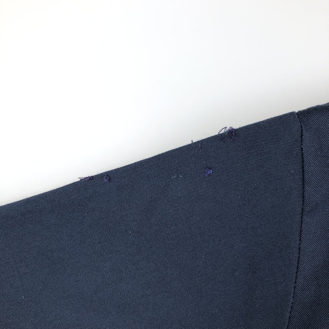 80'S JCPenney BIG MAC Short-Sleeve Work Shirt, Men's Size L (Equivalent), Vintage polyester navy blue type Vintage Second Hand