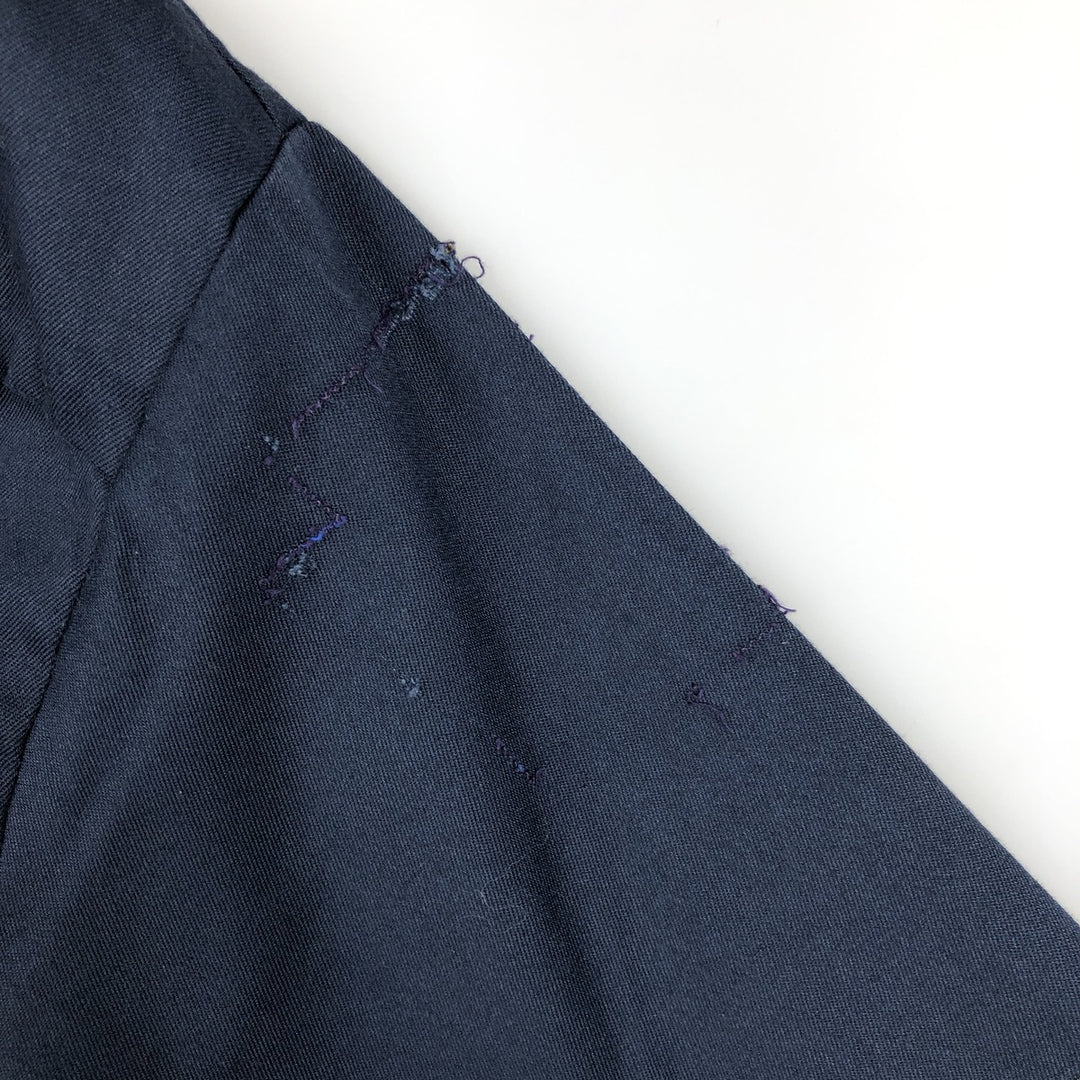 80'S JCPenney BIG MAC Short-Sleeve Work Shirt, Men's Size L (Equivalent), Vintage polyester navy blue type Vintage Second Hand