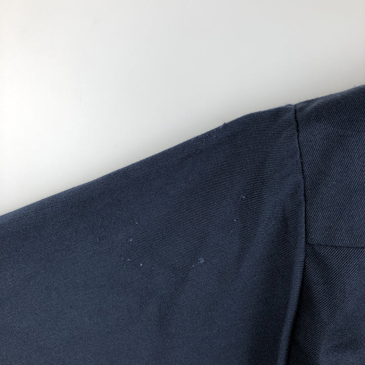 80'S JCPenney BIG MAC Short-Sleeve Work Shirt, Men's Size L (Equivalent), Vintage polyester navy blue type Vintage Second Hand