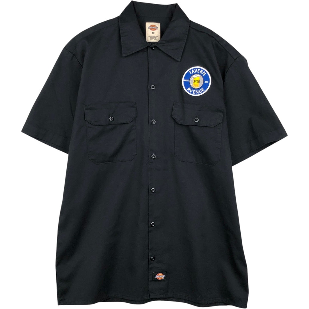 Dickies short-sleeved work shirt, men's size M polyester black type Vintage Second Hand