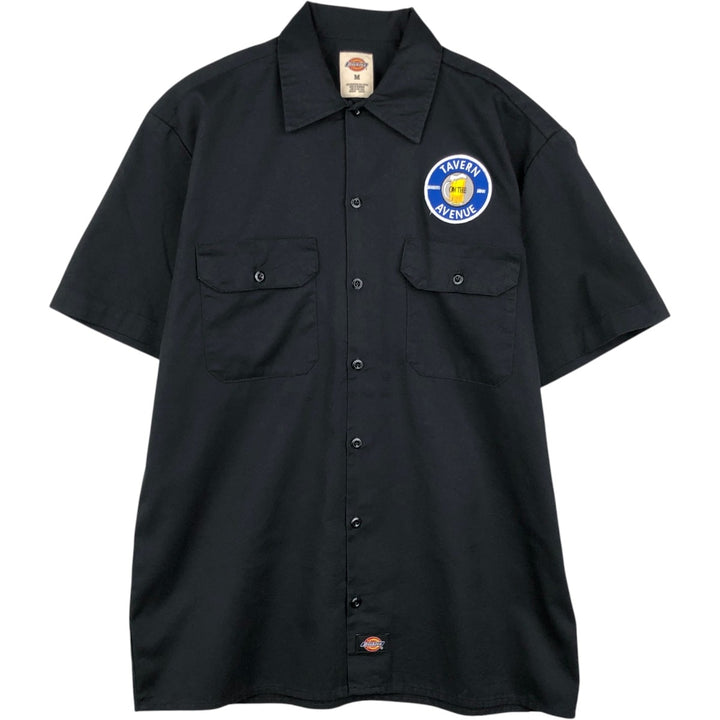 Dickies short-sleeved work shirt, men's size M polyester black type Vintage Second Hand