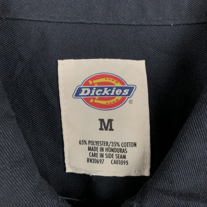 Dickies short-sleeved work shirt, men's size M polyester black type Vintage Second Hand