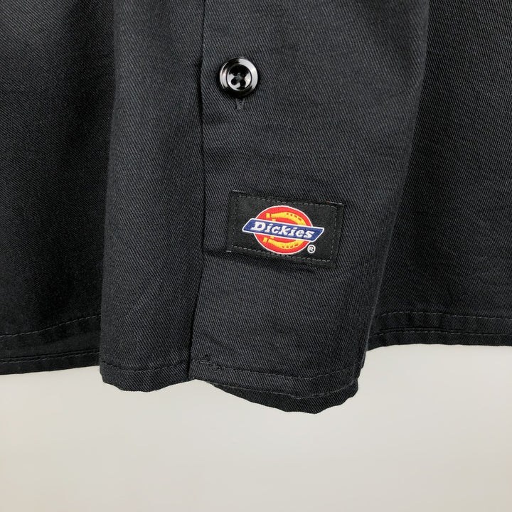 Dickies short-sleeved work shirt, men's size M polyester black type Vintage Second Hand