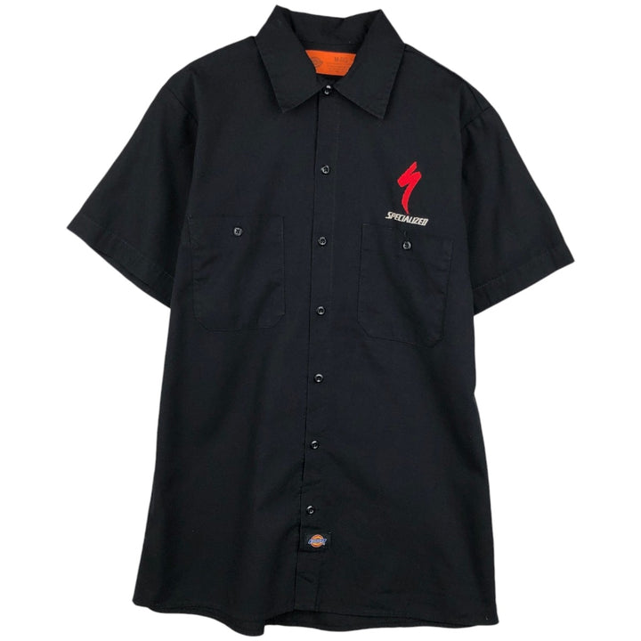 Dickies Short Sleeve Work Shirt Box Shirt Men's M Size polyester black type Vintage Second Hand