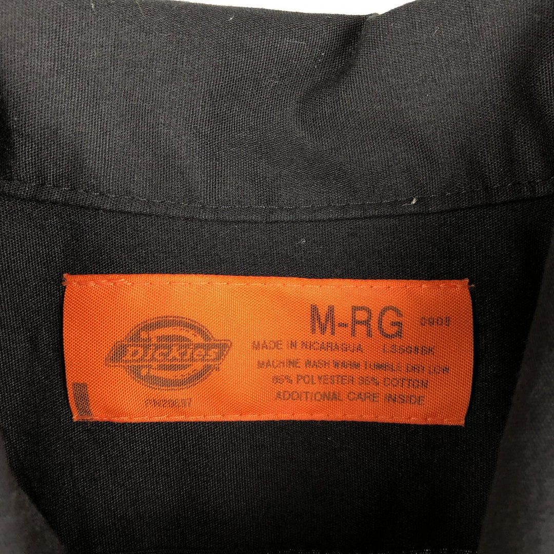 Dickies Short Sleeve Work Shirt Box Shirt Men's M Size polyester black type Vintage Second Hand