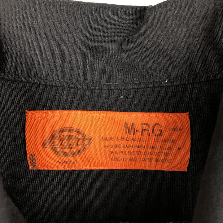 Dickies Short Sleeve Work Shirt Box Shirt Men's M Size polyester black type Vintage Second Hand