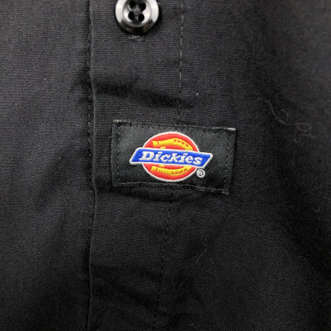 Dickies Short Sleeve Work Shirt Box Shirt Men's M Size polyester black type Vintage Second Hand