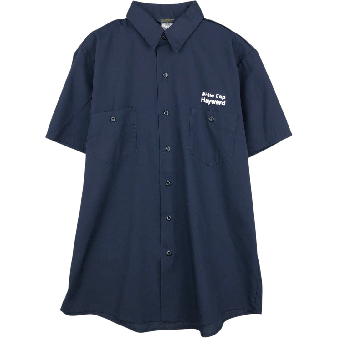 80'S Osh Kosh B'GOSH Short-Sleeve Work Shirt, Men's Size L (Equivalent), Vintage cotton navy blue type Vintage Second Hand
