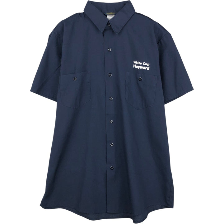 80'S Osh Kosh B'GOSH Short-Sleeve Work Shirt, Men's Size L (Equivalent), Vintage cotton navy blue type Vintage Second Hand