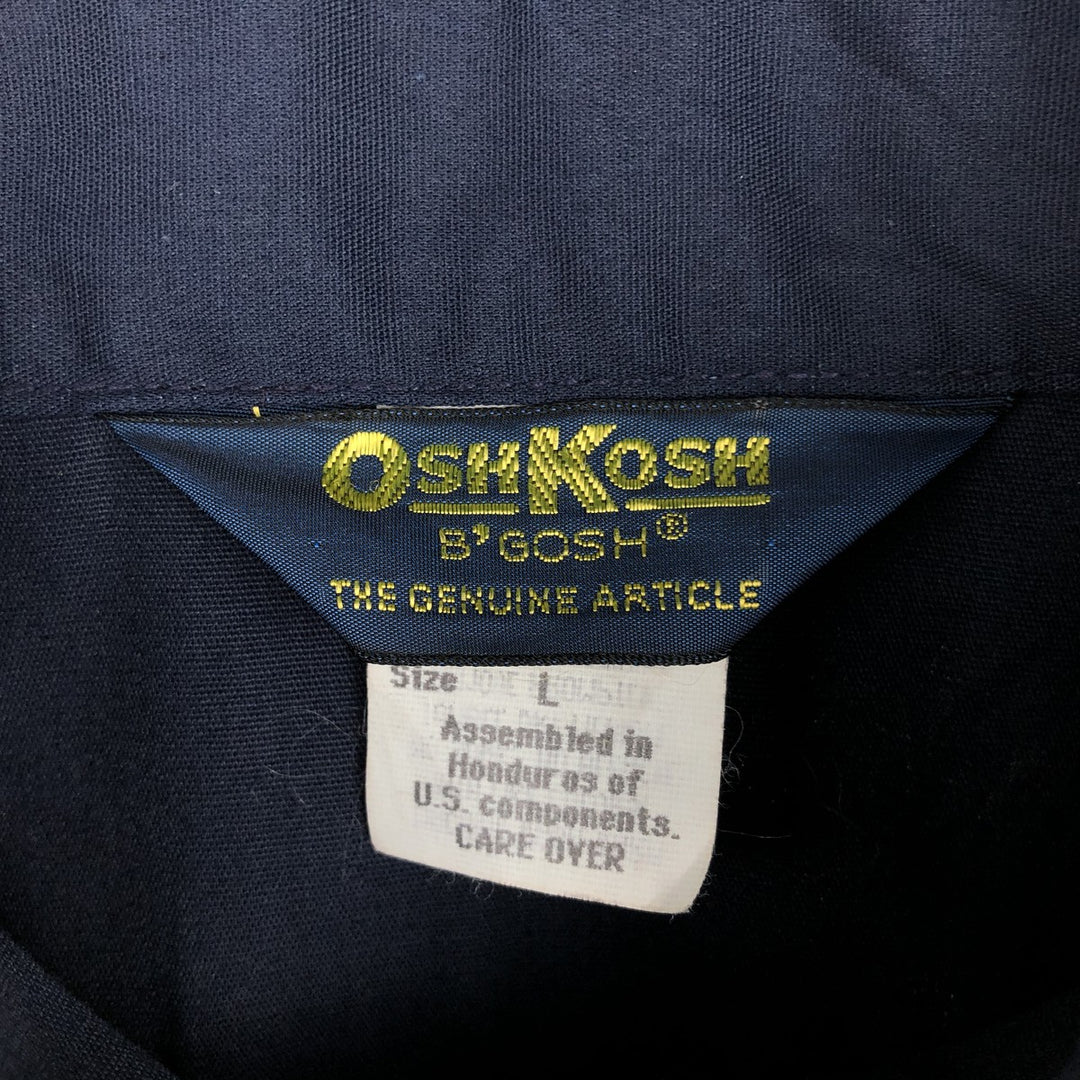 80'S Osh Kosh B'GOSH Short-Sleeve Work Shirt, Men's Size L (Equivalent), Vintage cotton navy blue type Vintage Second Hand
