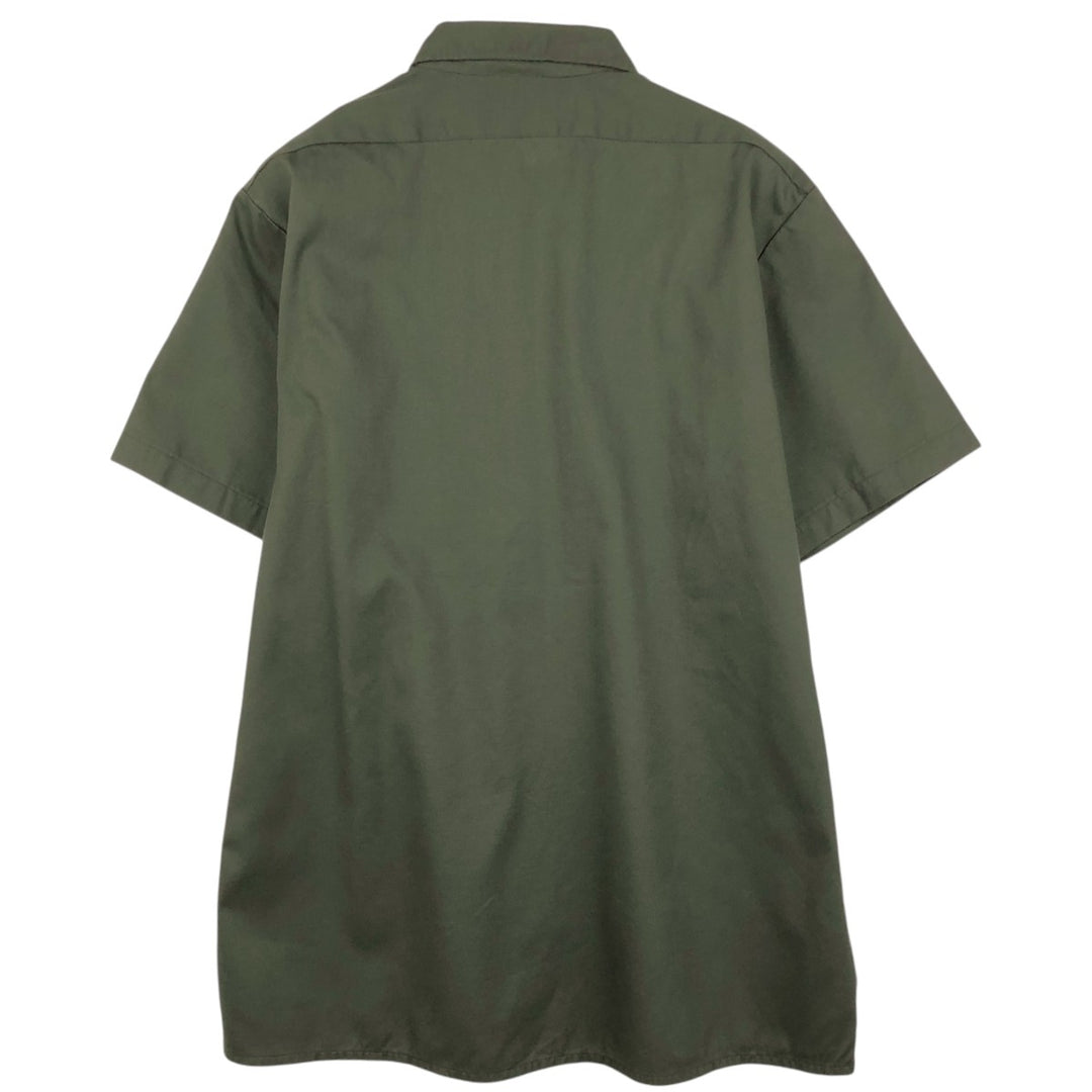 Dickies short-sleeved work shirt, boxy fit, made in USA, men's size XL. polyester Khaki type Vintage Second Hand