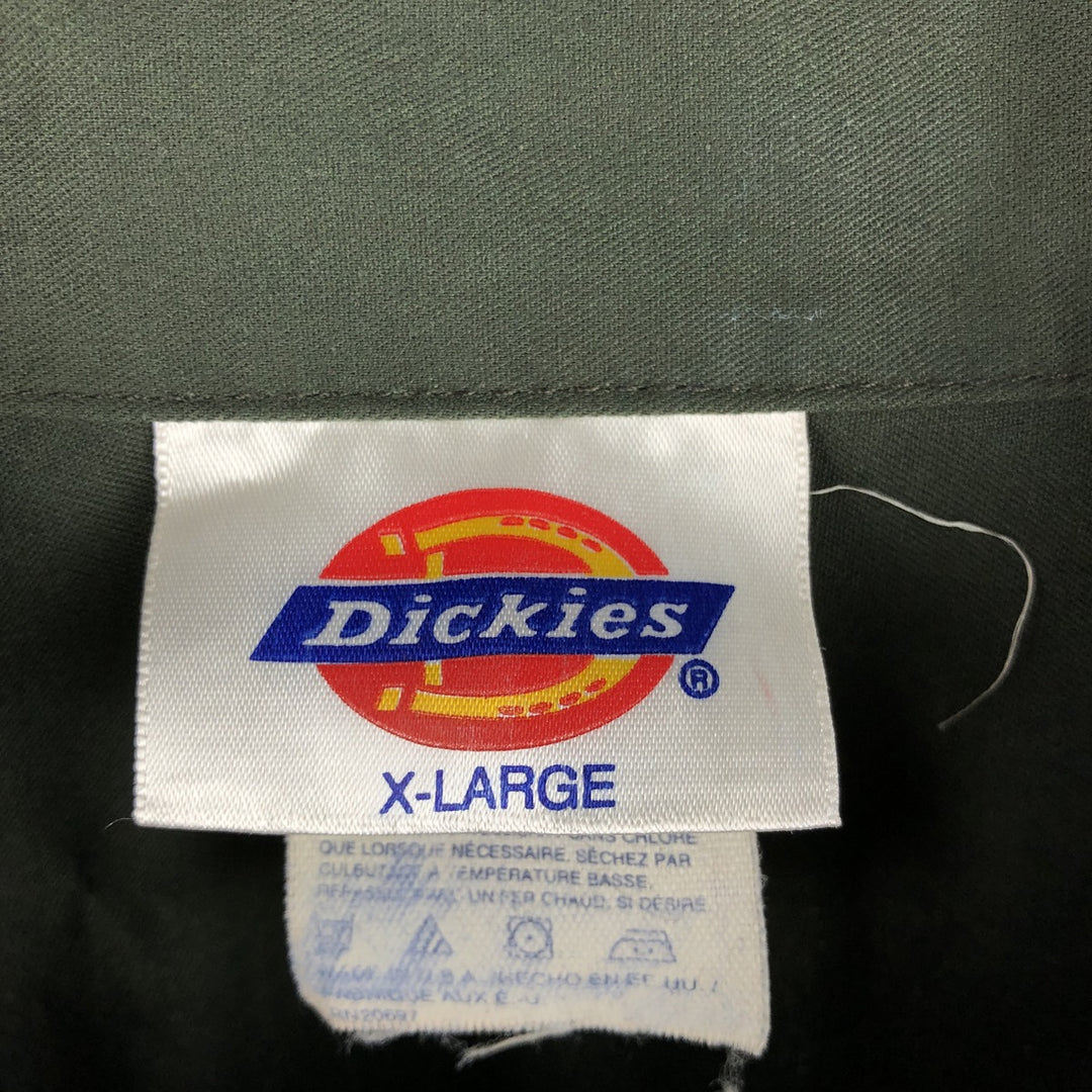 Dickies short-sleeved work shirt, boxy fit, made in USA, men's size XL. polyester Khaki type Vintage Second Hand