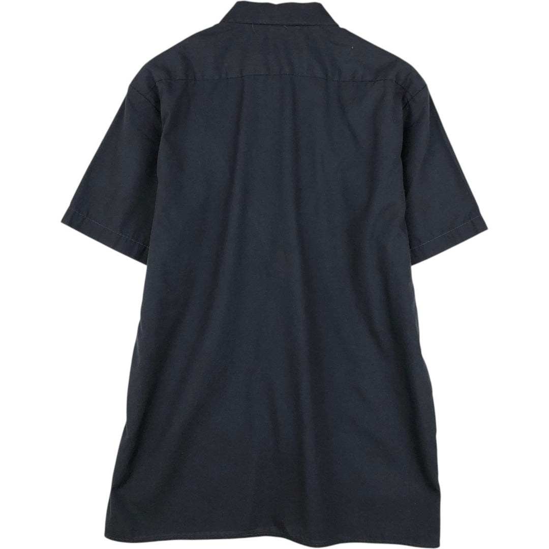 Dickies Short Sleeve Work Shirt Box Shirt Men's M Size polyester black type Vintage Second Hand