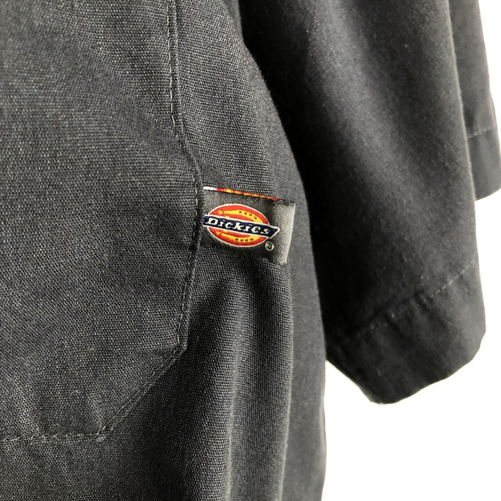 Dickies Short Sleeve Work Shirt Box Shirt Men's M Size polyester black type Vintage Second Hand