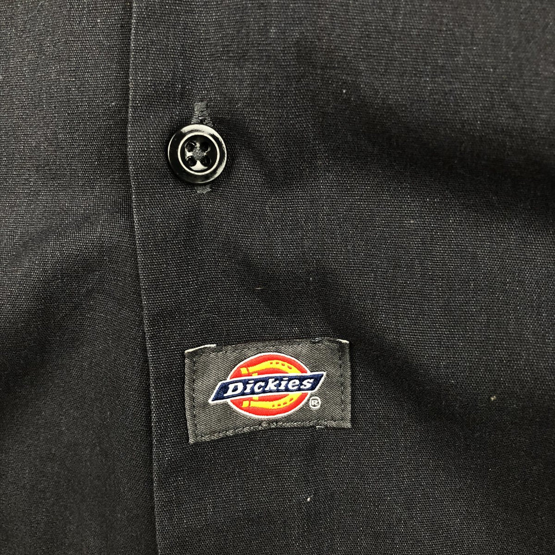 Dickies Short Sleeve Work Shirt Box Shirt Men's M Size polyester black type Vintage Second Hand