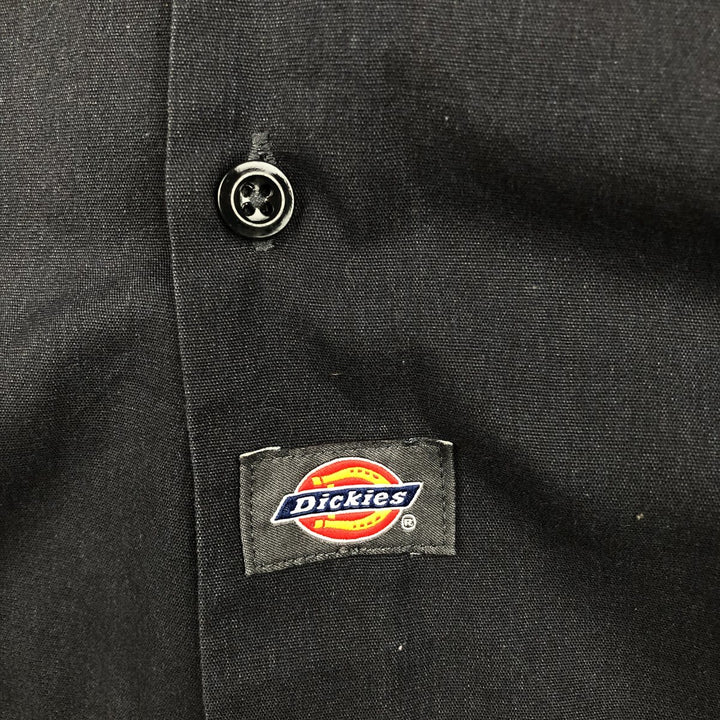 Dickies Short Sleeve Work Shirt Box Shirt Men's M Size polyester black type Vintage Second Hand