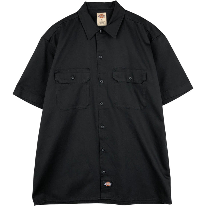 Dickies Short Sleeve Work Shirt Box Shirt Men's M Size polyester black type Vintage Second Hand