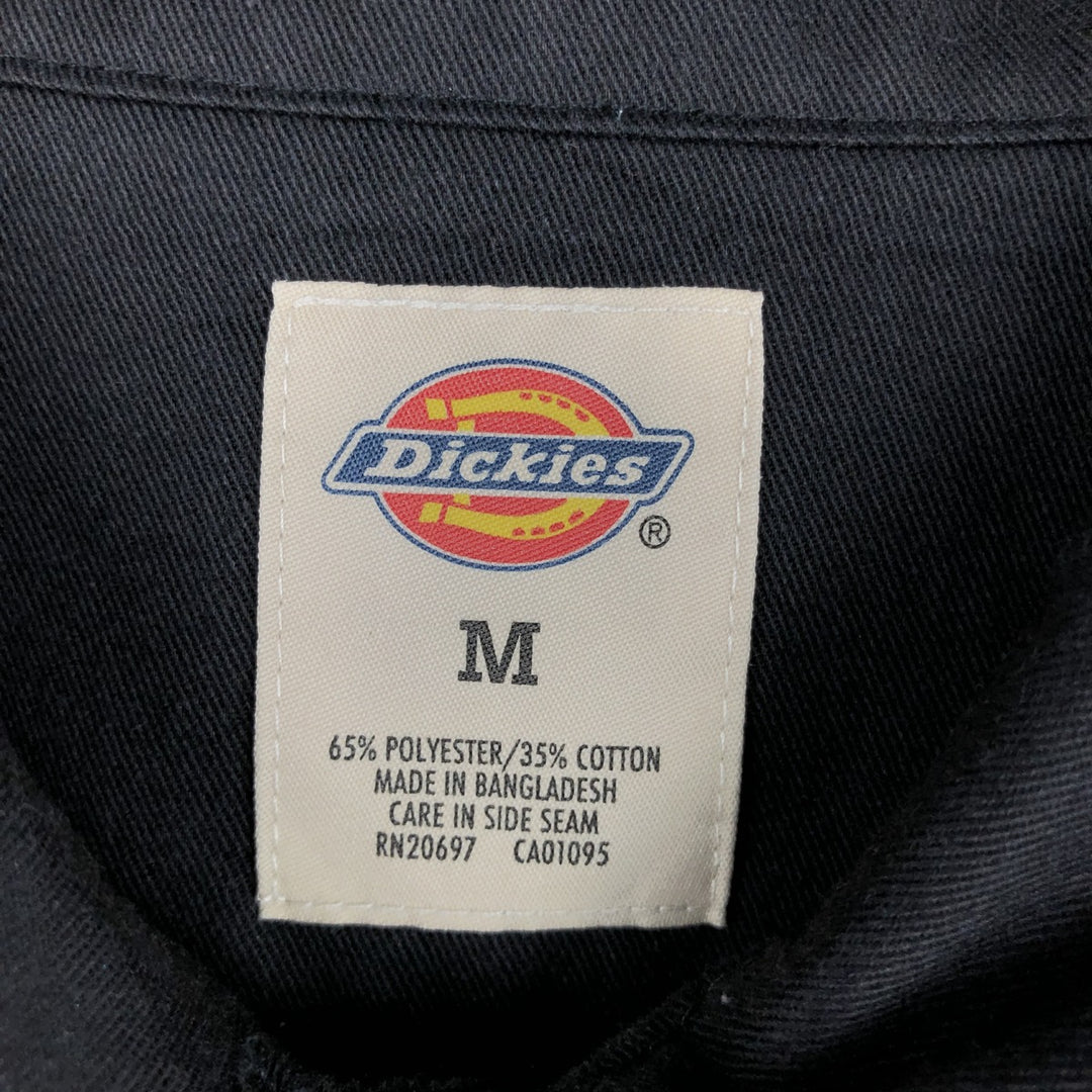 Dickies Short Sleeve Work Shirt Box Shirt Men's M Size polyester black type Vintage Second Hand