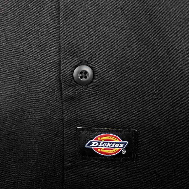 Dickies Short Sleeve Work Shirt Box Shirt Men's M Size polyester black type Vintage Second Hand