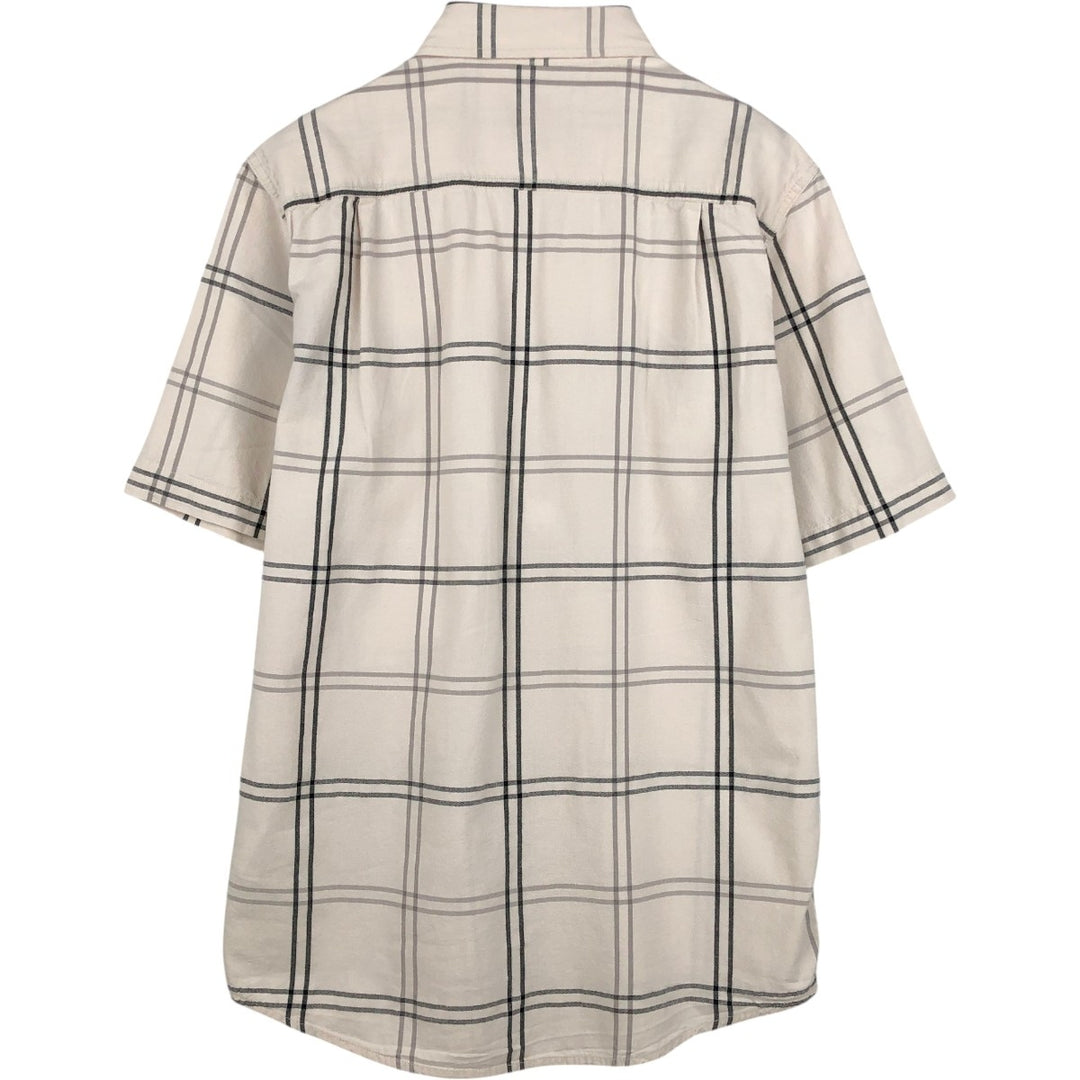 Carhartt Loose Fit Check Pattern Short-Sleeve Work Shirt (Men's Size S) cotton Beige type Vintage Second Hand