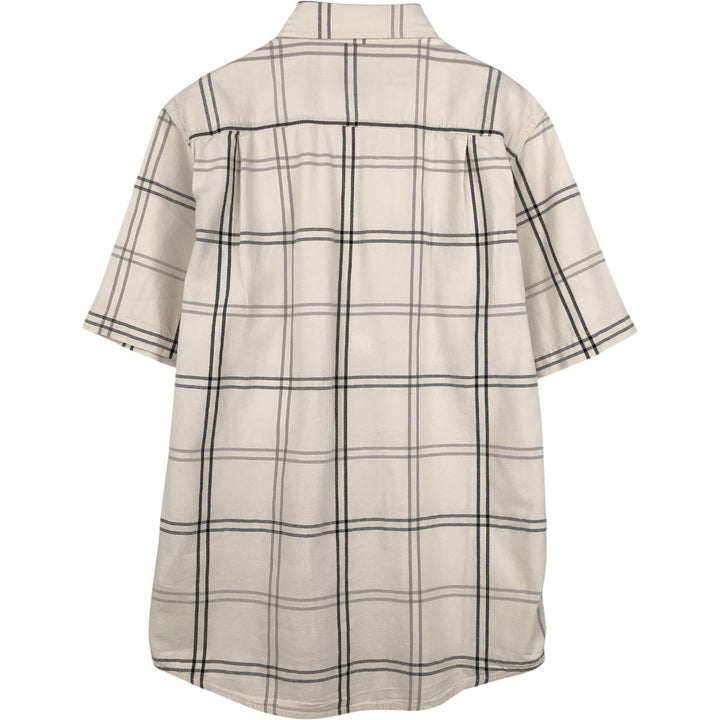 Carhartt Loose Fit Check Pattern Short-Sleeve Work Shirt (Men's Size S) cotton Beige type Vintage Second Hand