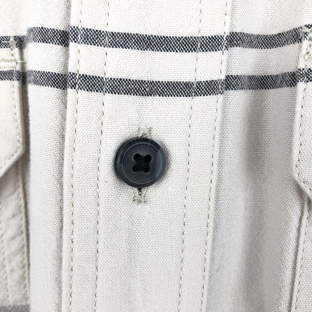 Carhartt Loose Fit Check Pattern Short-Sleeve Work Shirt (Men's Size S) cotton Beige type Vintage Second Hand