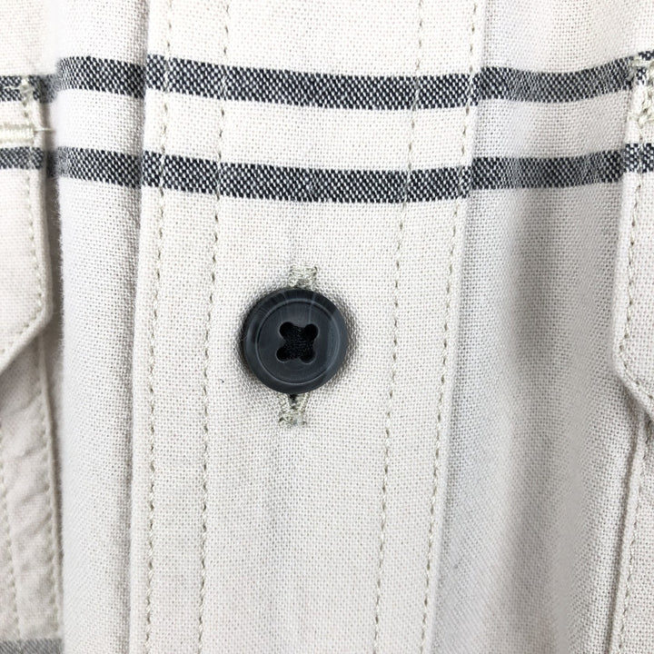 Carhartt Loose Fit Check Pattern Short-Sleeve Work Shirt (Men's Size S) cotton Beige type Vintage Second Hand