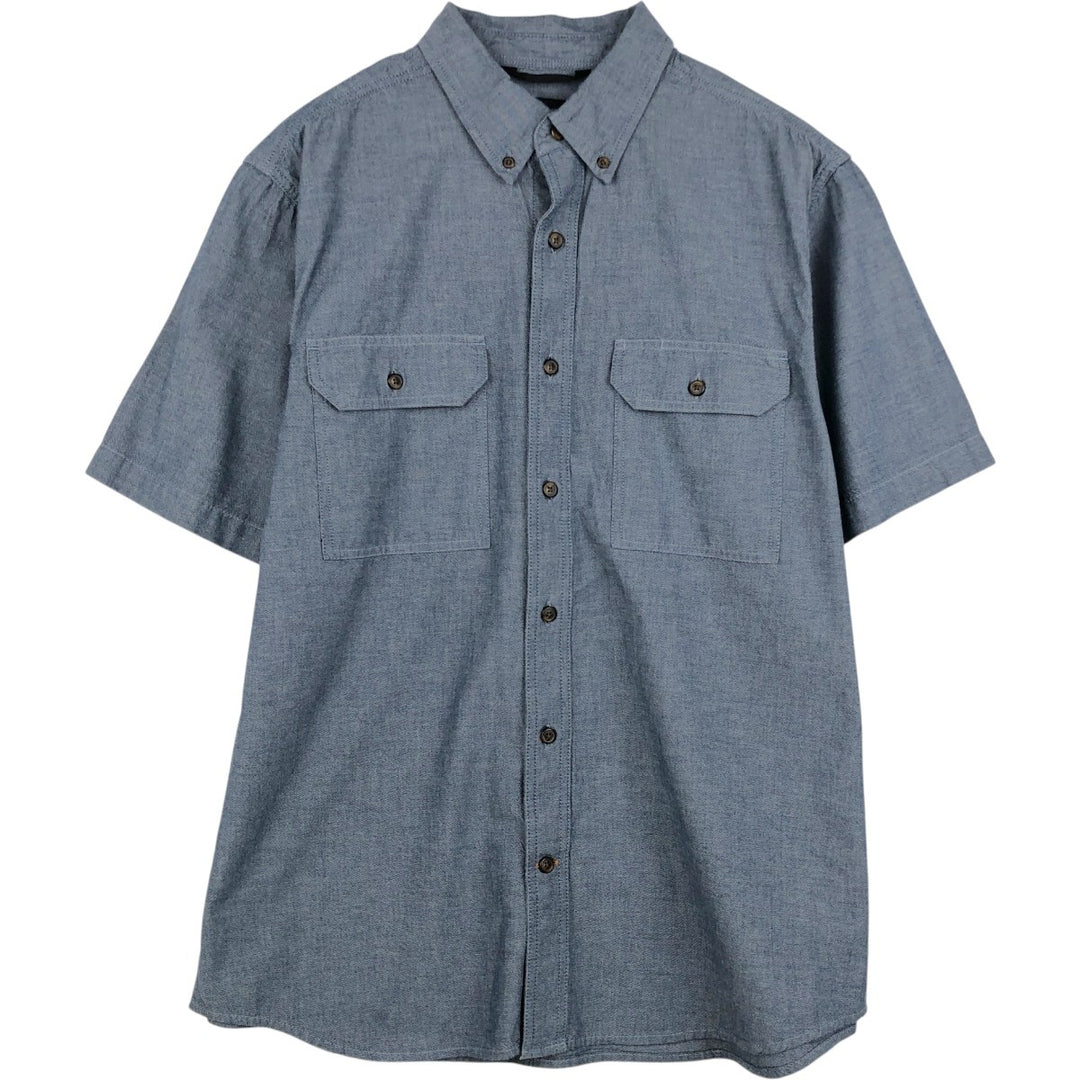 Carhartt Loose Fit Short-Sleeve Chambray Shirt, Men's Size L (approx.) cotton navy blue type Vintage Second Hand