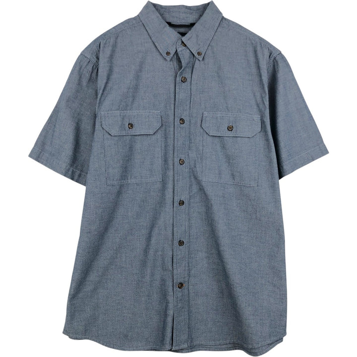 Carhartt Loose Fit Short-Sleeve Chambray Shirt, Men's Size L (approx.) cotton navy blue type Vintage Second Hand