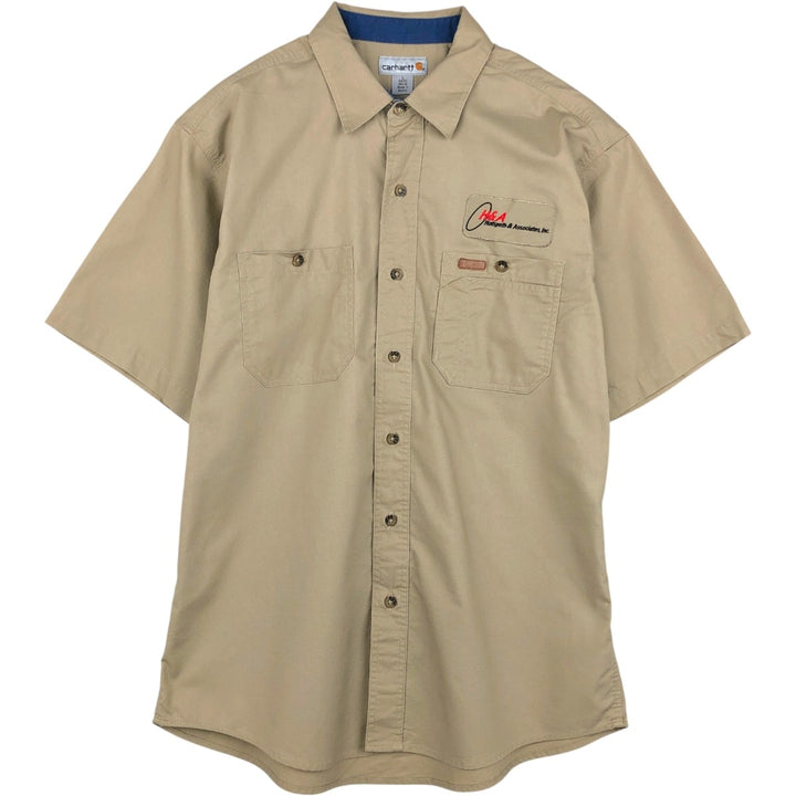 Carhartt short sleeve work shirt, size L for men cotton Beige type Vintage Second Hand