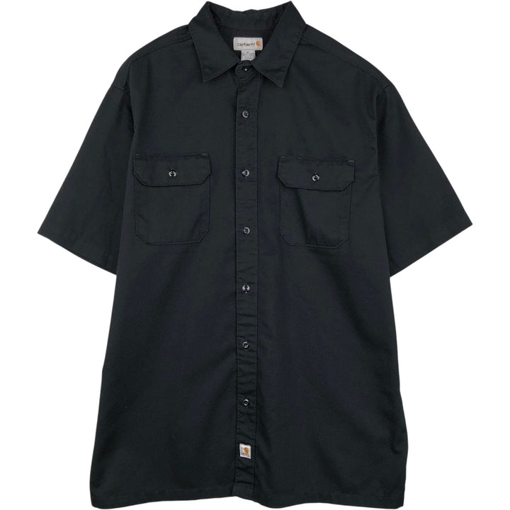 Carhartt Short Sleeve Work Shirt, Boxy Shirt, Men's XL polyester black type Vintage Second Hand