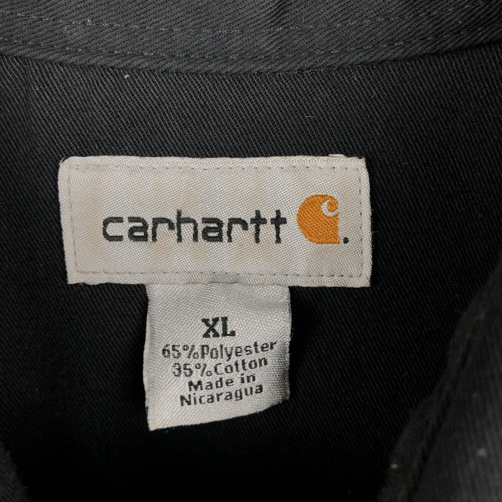 Carhartt Short Sleeve Work Shirt, Boxy Shirt, Men's XL polyester black type Vintage Second Hand